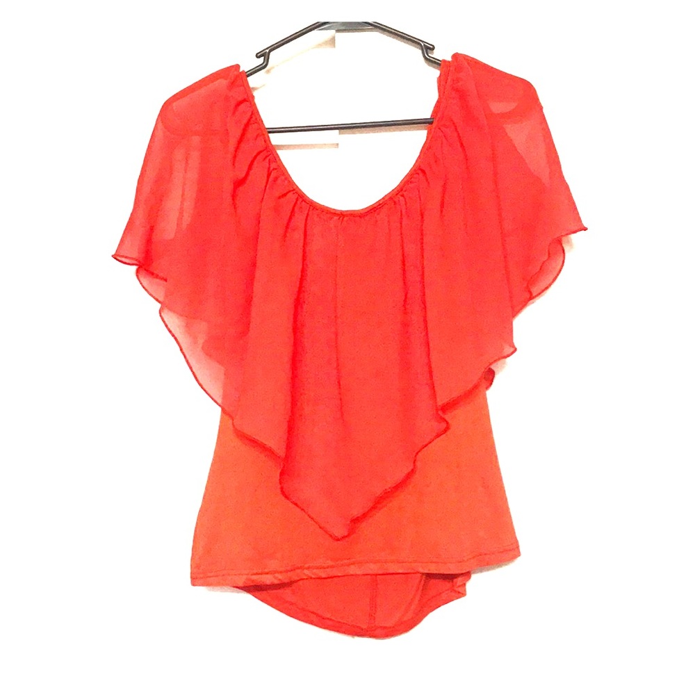 Orange off shoulders summer shirt - like new!
